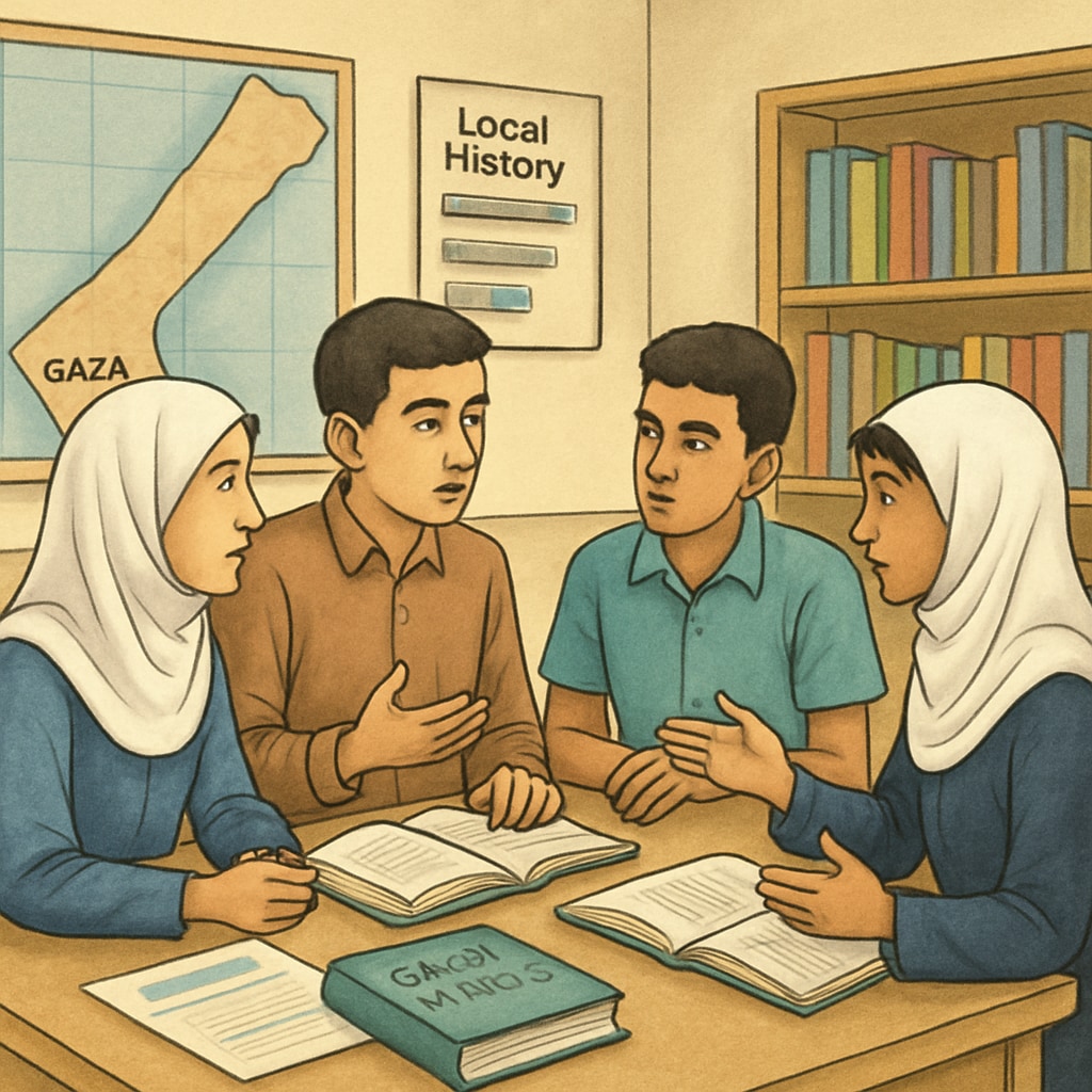 Gaza students in social studies workshop, community development