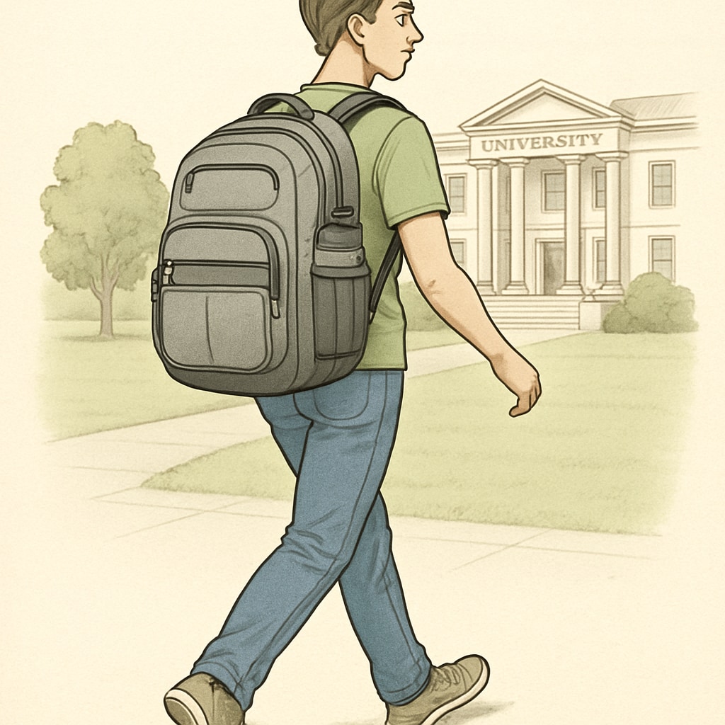 A spacious and stylish university backpack with multiple compartments.