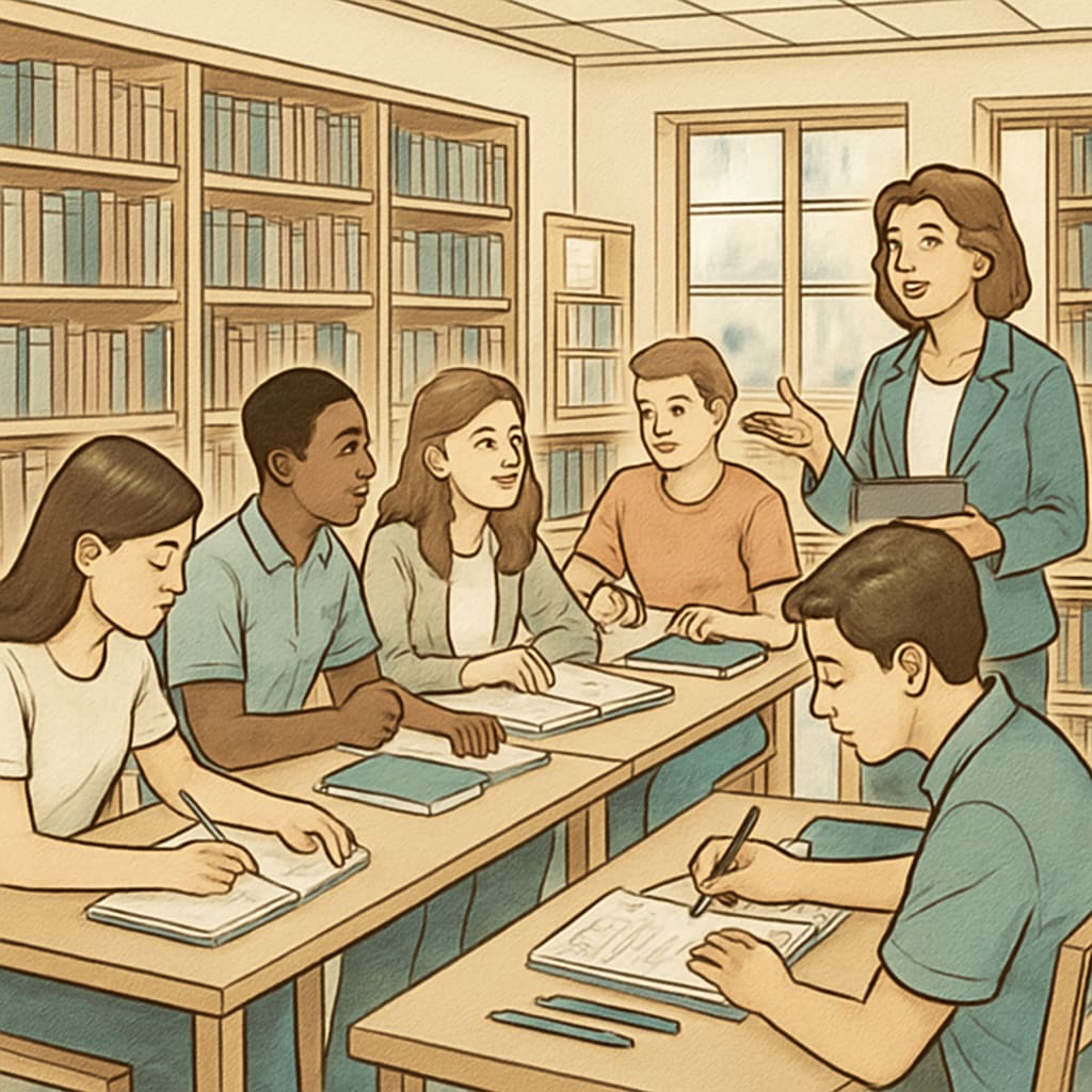 High school students attending a community education program.