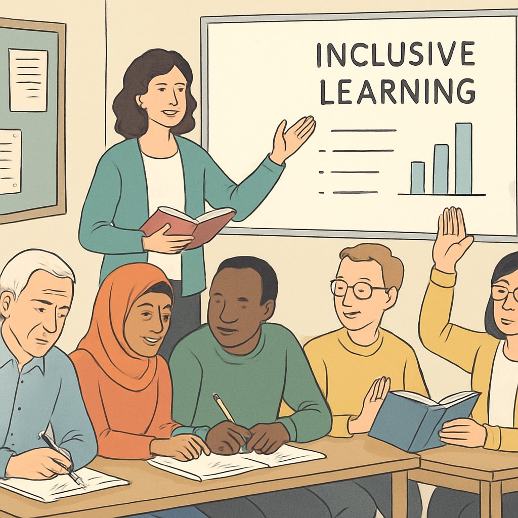 Diverse students in an inclusive classroom environment in the UK.