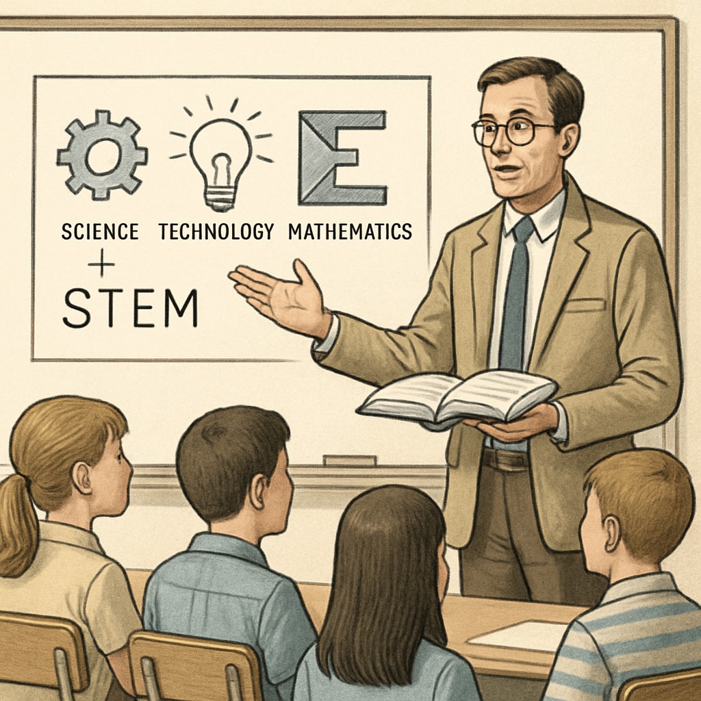 STEM teacher explaining concepts to students related to biology and science education