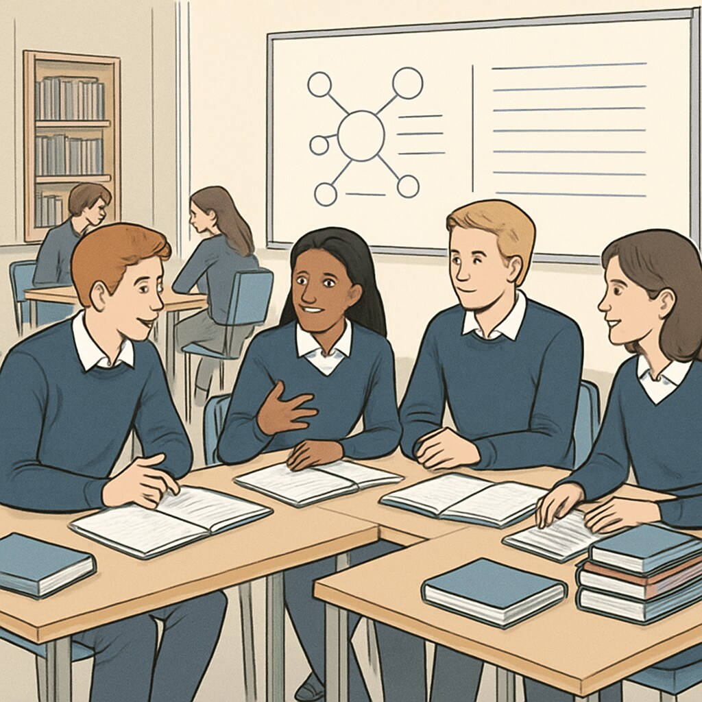 UK students collaborating in a classroom showing flexibility of A Levels.