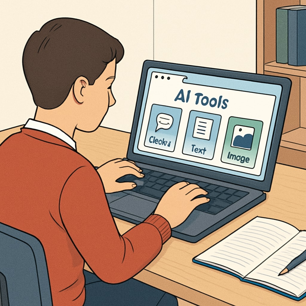 An image showing a student using a laptop with different AI tools open in tabs, symbolizing AI's role in academic assistance. A student using AI tools like ChatGPT Plus, Perplexity Pro, and Claude Pro for academic support.