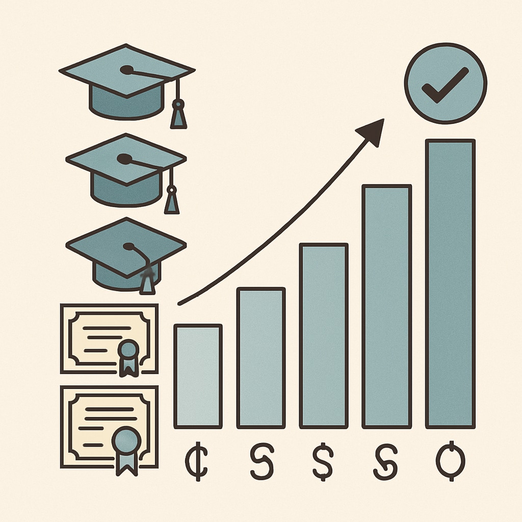 Comparison chart of educational qualifications and job market value, illustrating the paradox in Arizona's employment policies.