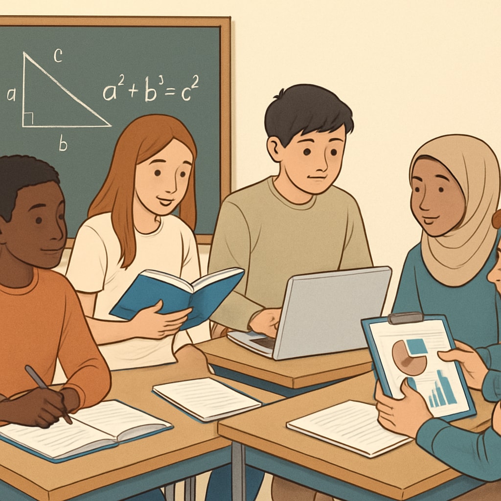 A group of diverse students participating in a learning activity, representing the variety of learning methods. Students engaged in a group learning activity, symbolizing different learning methods.