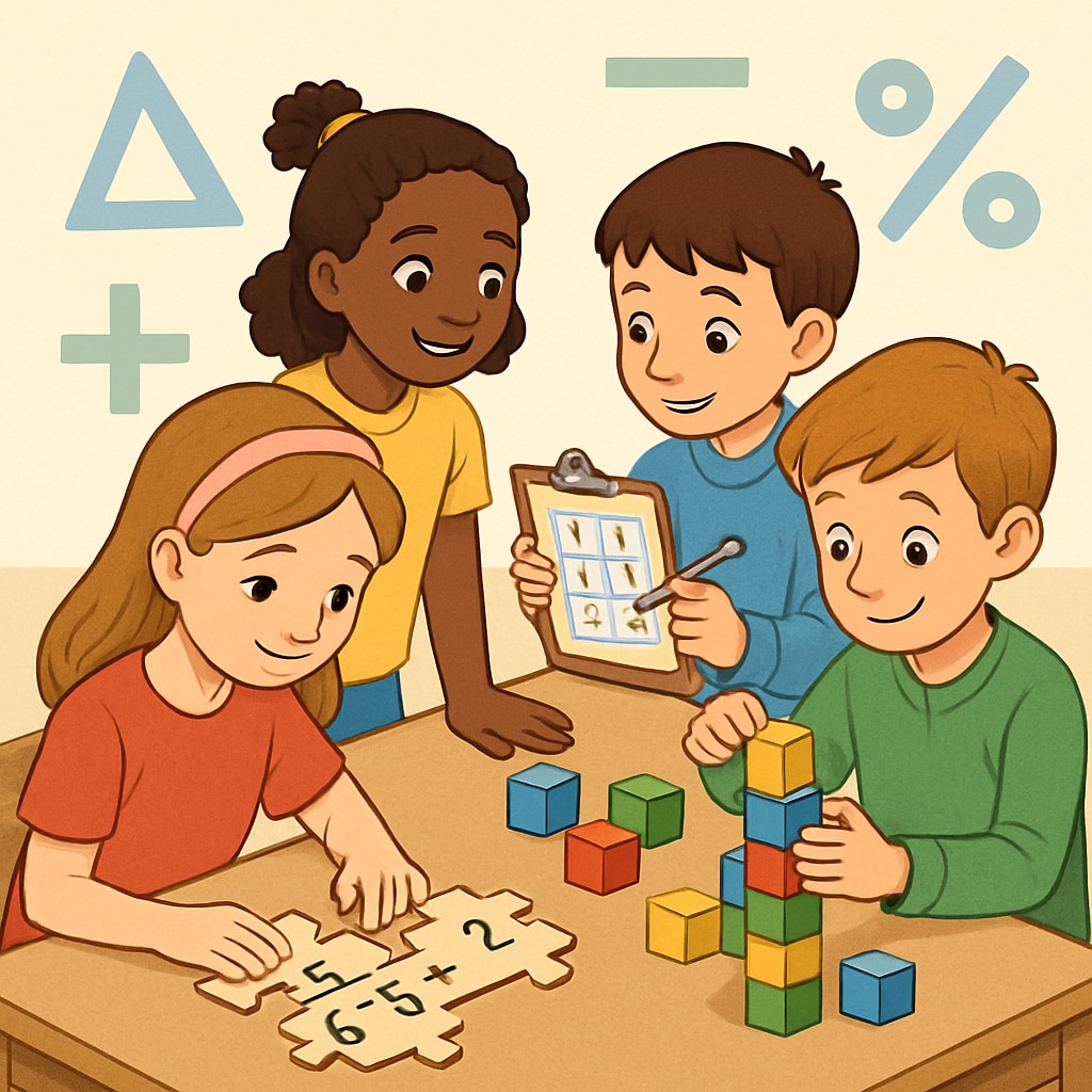 Children learning math in a fun and interactive environment.