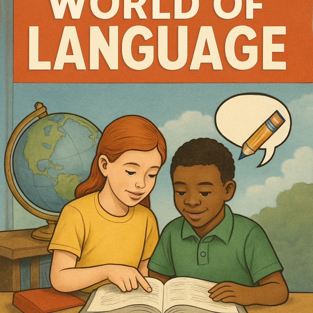 Vintage cover of World of Language elementary textbook.