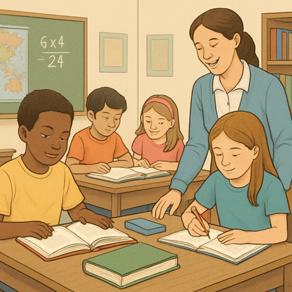 Students in an enrichment program during a year-round school break, focusing on equity.
