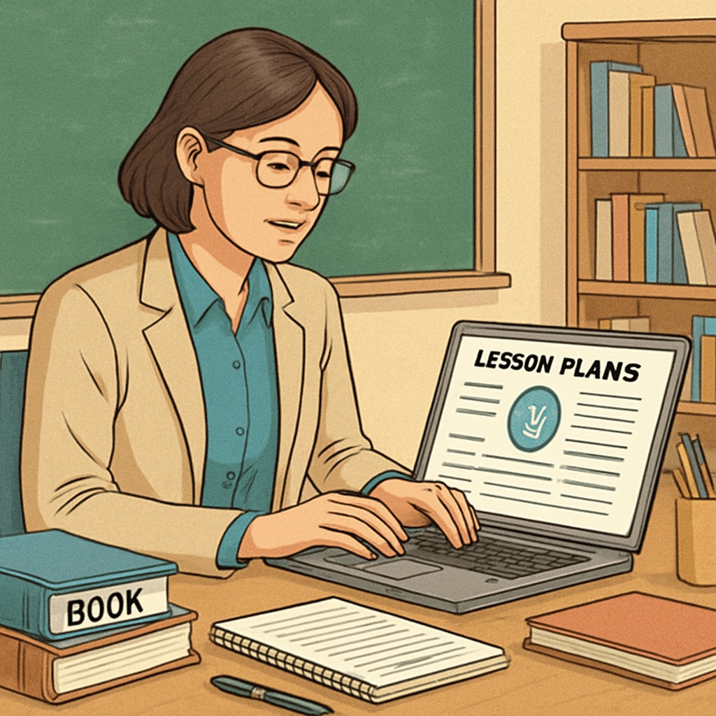 An educator using a speech-to-text tool like WillowVoice to create lesson plans on a laptop, showcasing how technology simplifies workflows. Educator using WillowVoice speech-to-text tool for lesson planning.