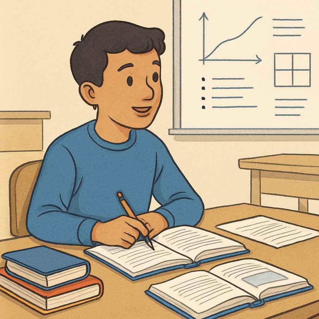 A student attending a workshop or tutoring session to improve academic skills. This represents efforts to overcome academic challenges. A student participating in tutoring to address their academic weaknesses.