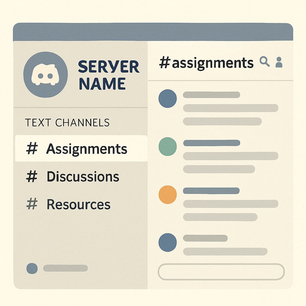 Discord interface demonstrating organized academic channels for University of Houston students.