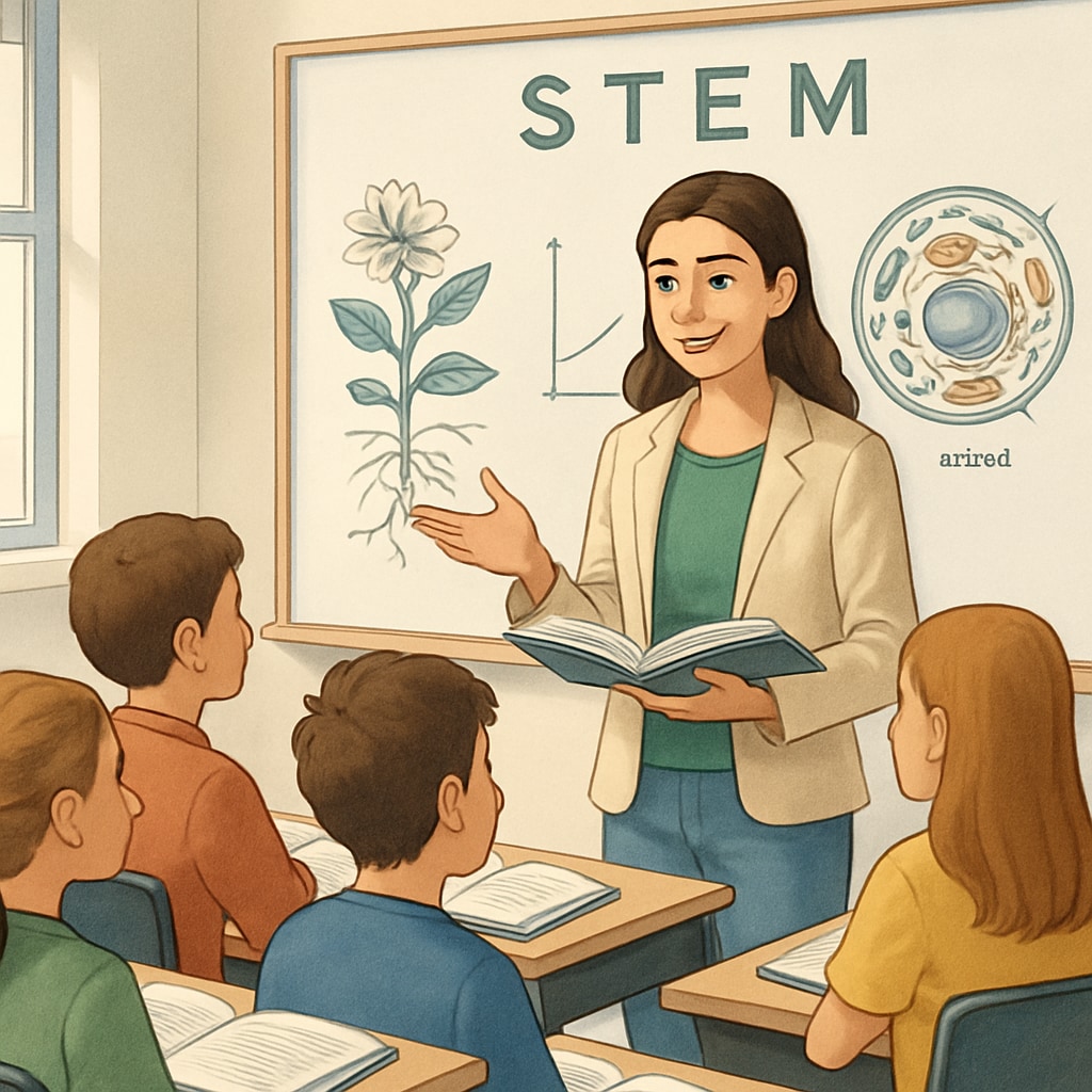 Biology graduate transitioning to STEM educator teaching science concepts
