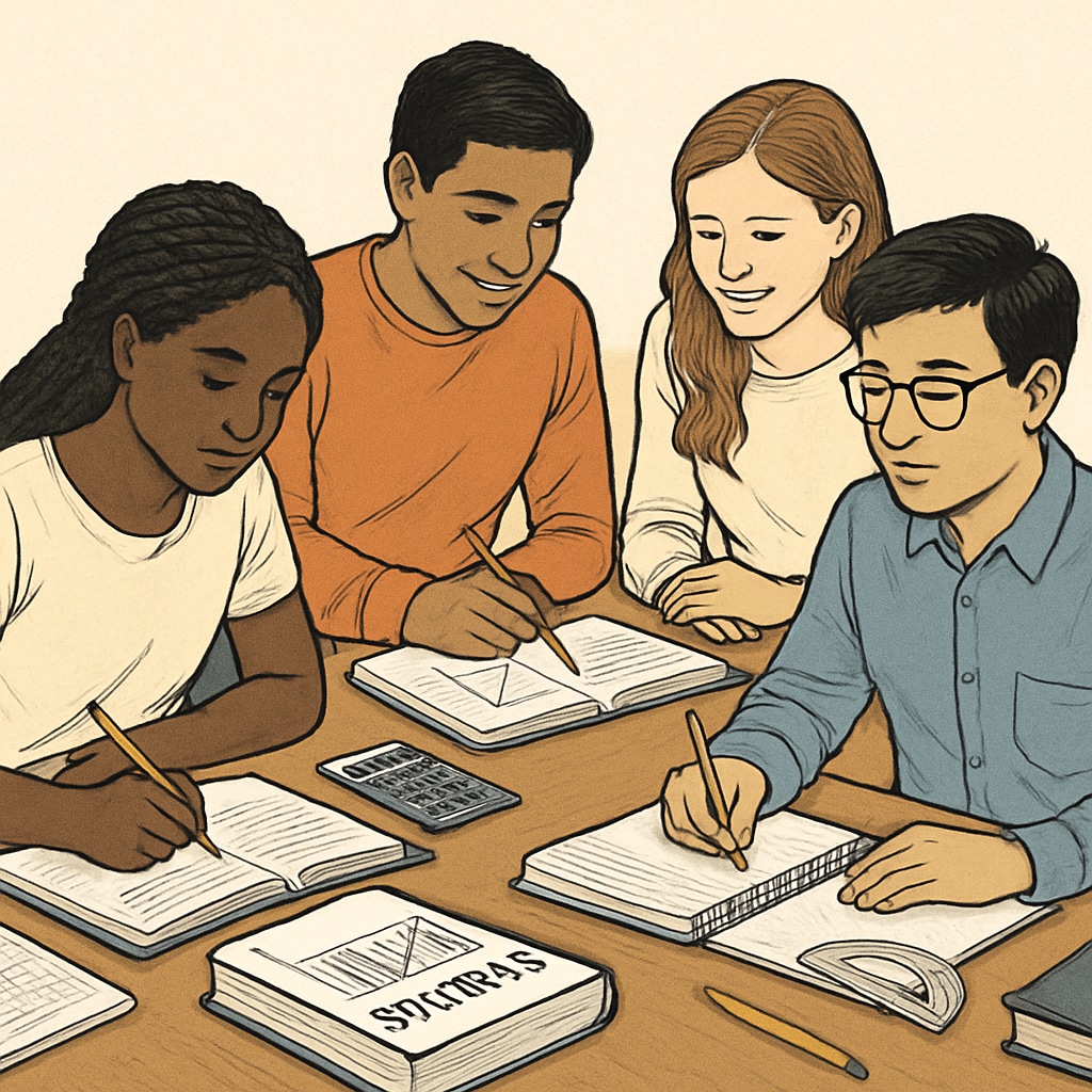 A group of international students studying statistics and mathematics, representing diversity in education. International students preparing for data science programs with a focus on statistics and math.