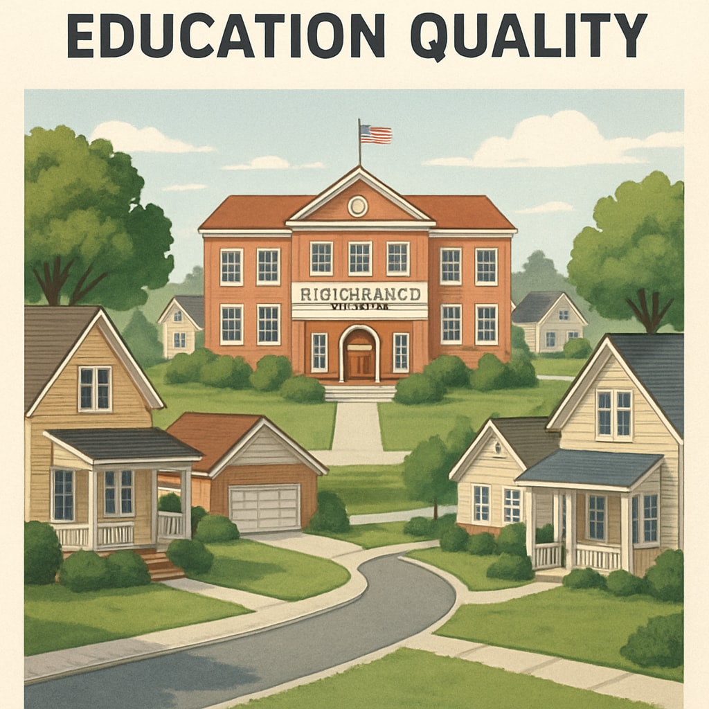 Suburban homes in a top-rated school district showcasing education-driven housing value.