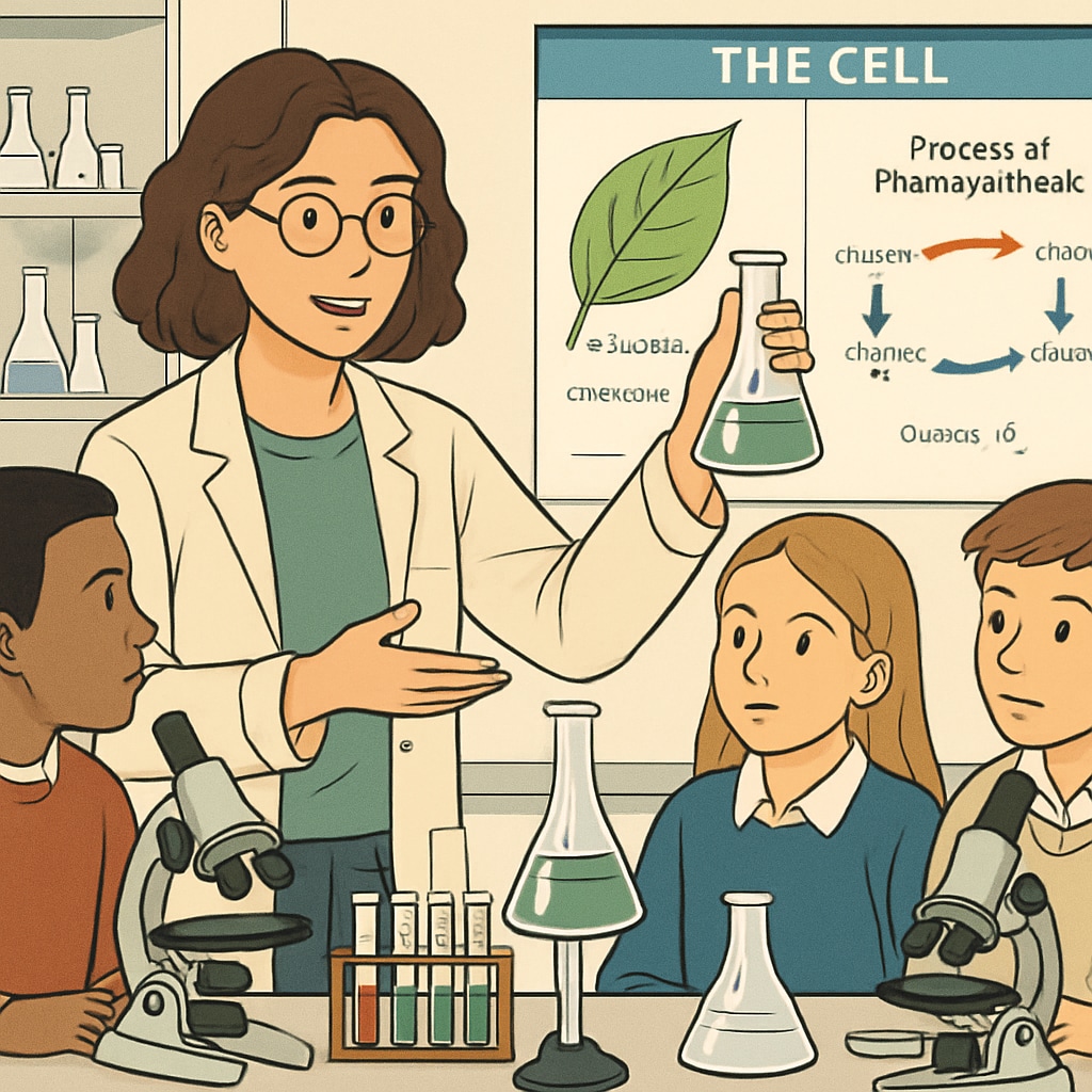 Biology graduate teaching science class to high school students