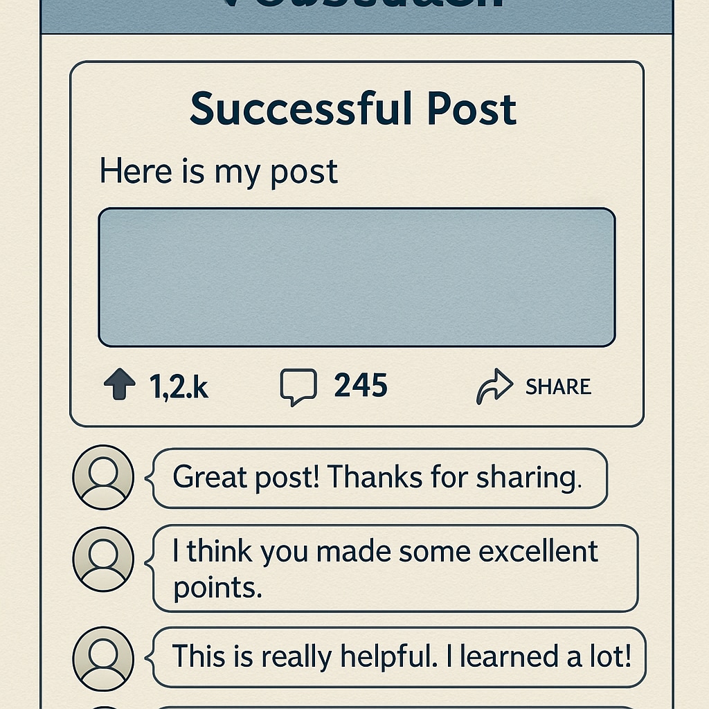 A visual example of a successful post in an education subreddit, with comments highlighting constructive feedback. Example of a Reddit education post with insightful comments.