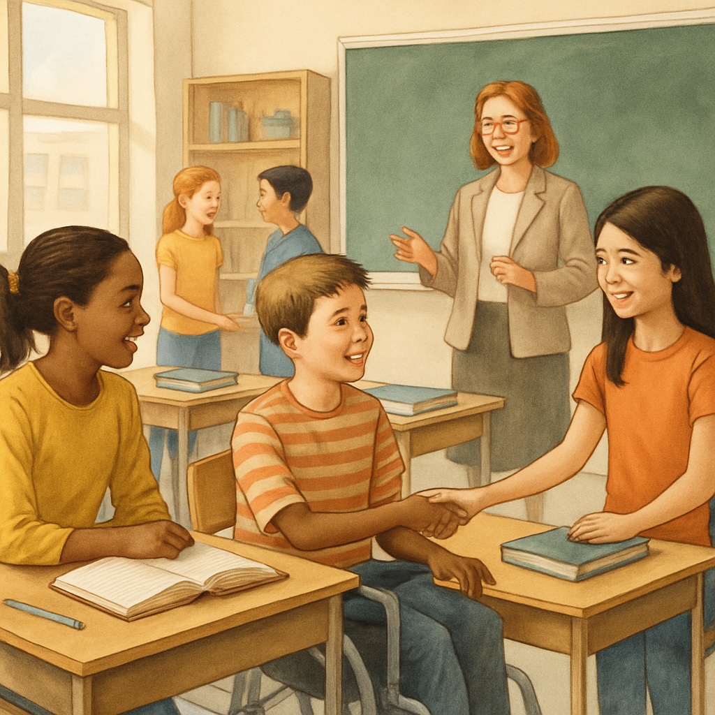A public school with students from diverse backgrounds, reflecting inclusivity and the balance of policies with individual needs. Public school inclusivity and attendance balance.