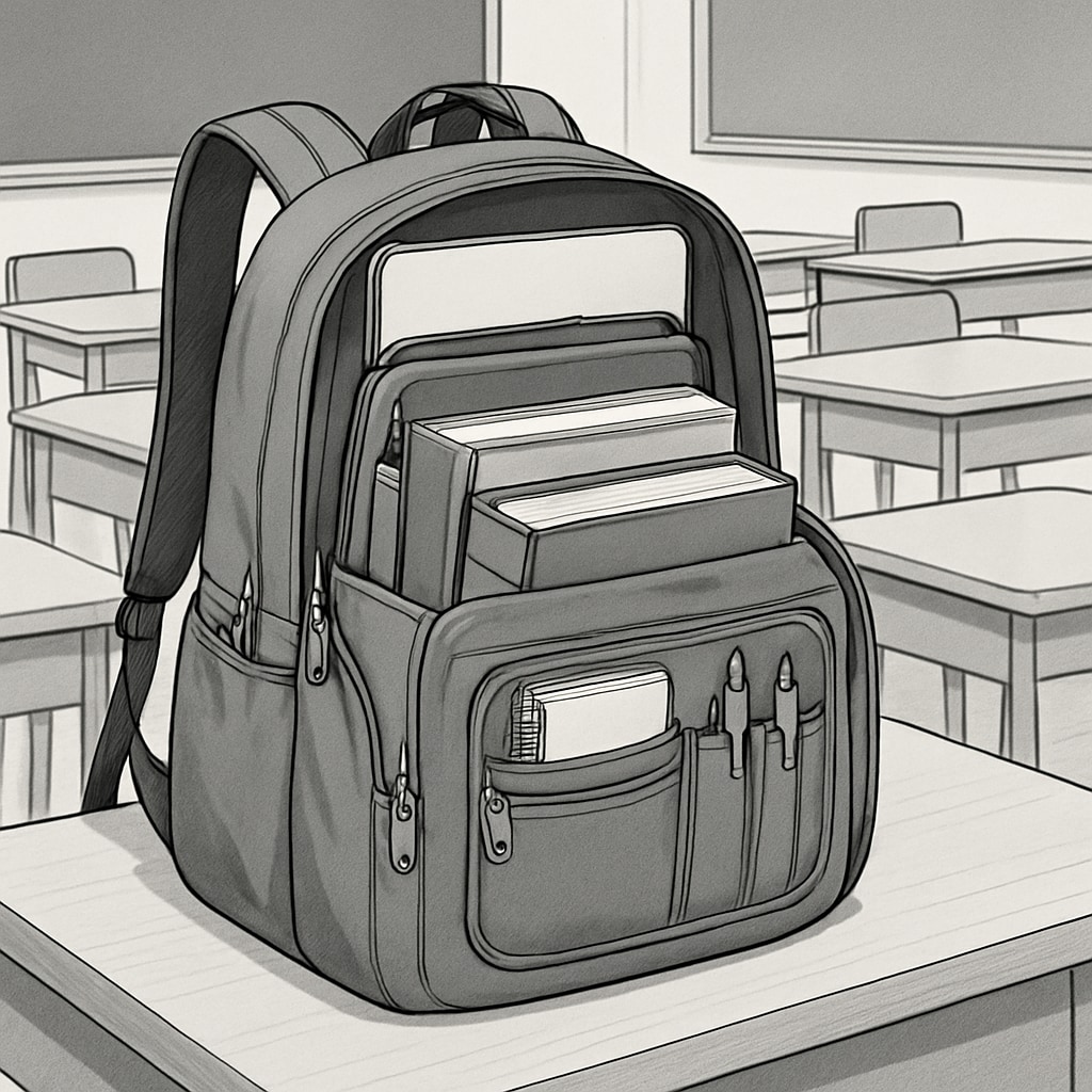 Spacious college backpack with multiple compartments