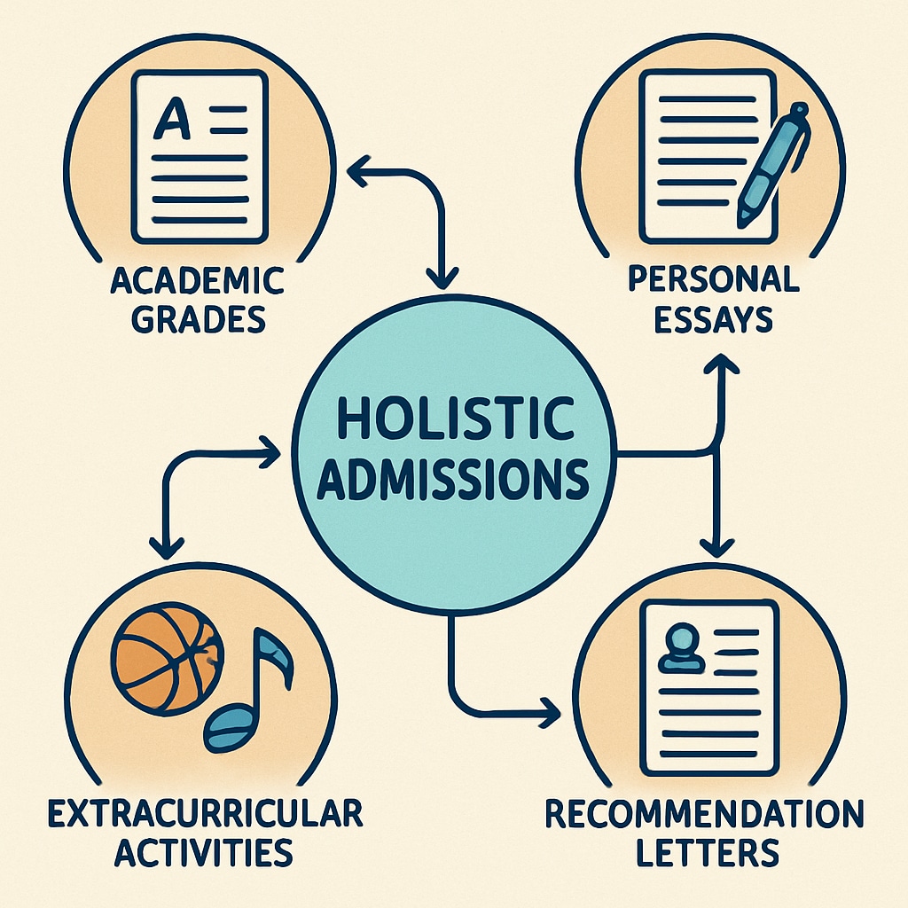 Holistic admissions approach diagram for Harvard University.