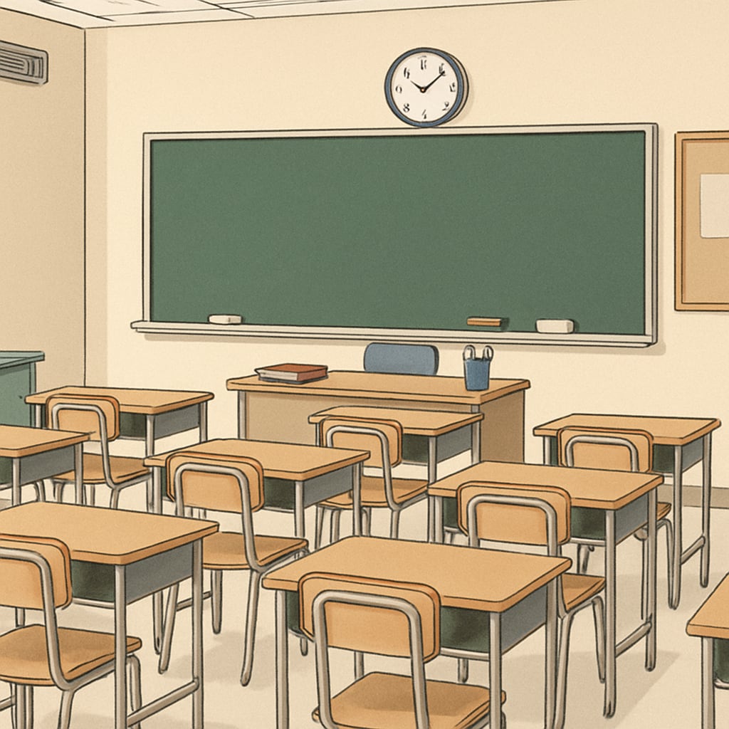 A classroom with empty desks and chairs, symbolizing the absence of teachers during Teacherless Tuesday protests. Empty classroom illustrating the impact of Teacherless Tuesday protests on education.