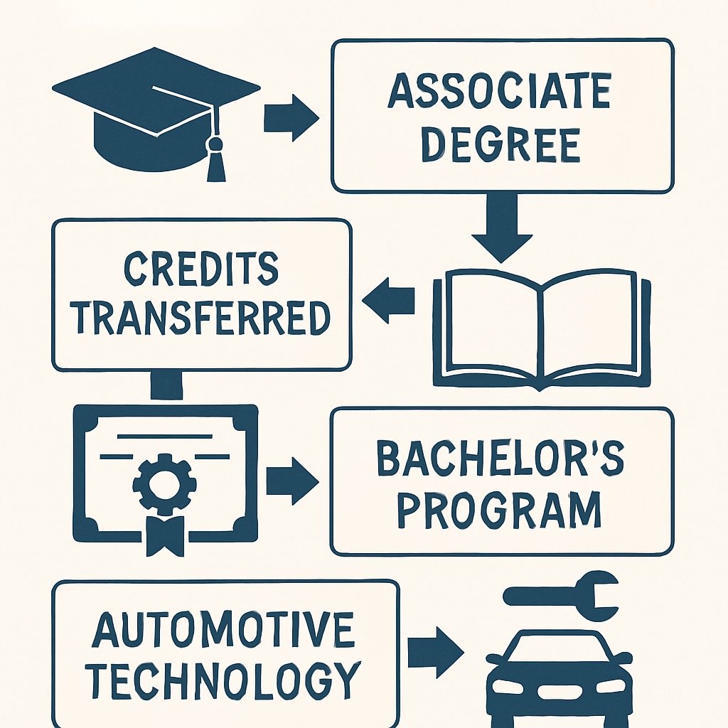 Credit transfer process for associate degree to bachelor's programs in automotive technology.