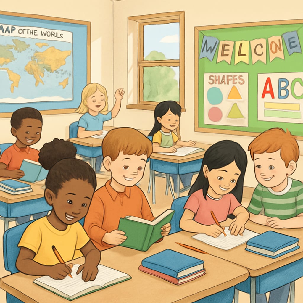 A diverse classroom environment representing public school inclusivity.
