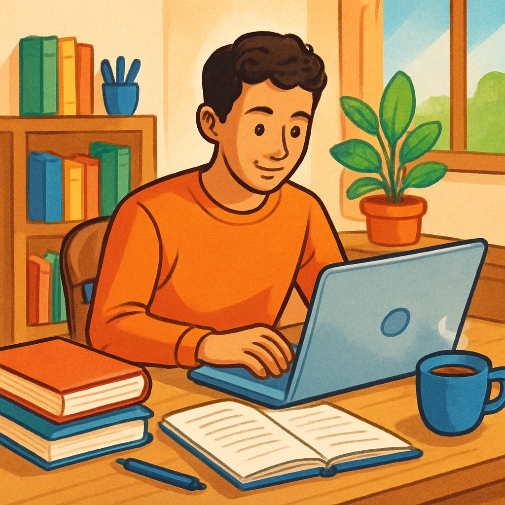 A student engaging in personalized learning through a public online school platform.
