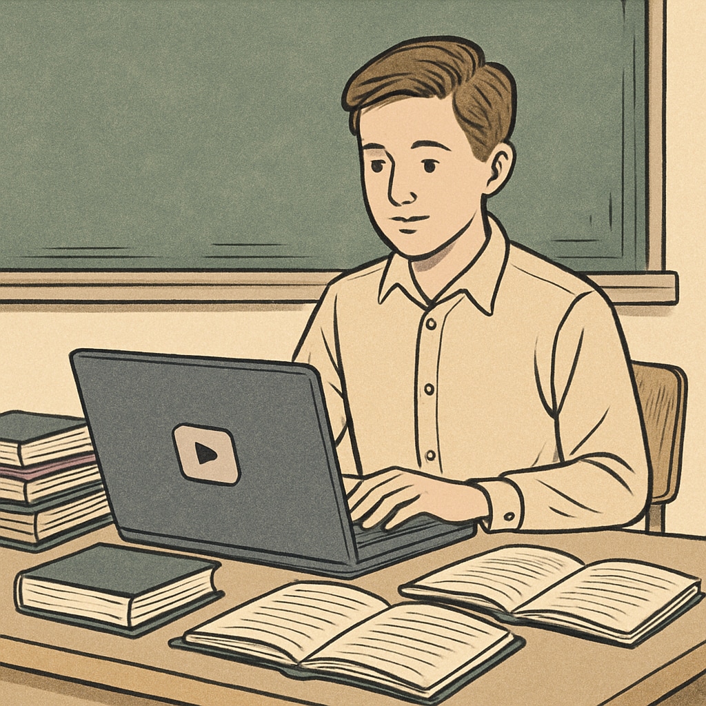 Student using online platforms for extracurricular learning resources.