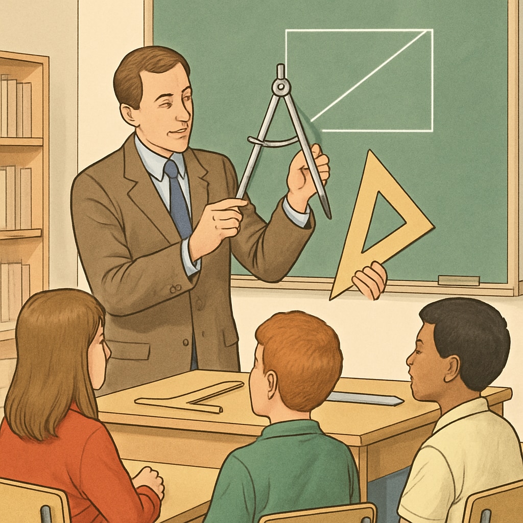 A classroom environment showcasing a teacher using engineering tools to explain a concept to students. Teaching degree, engineering degree, dual degree classroom integration