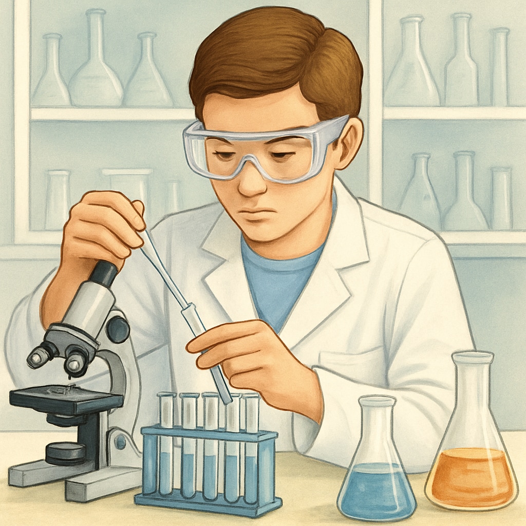 Biology major conducting experiments, illustrating STEM background.