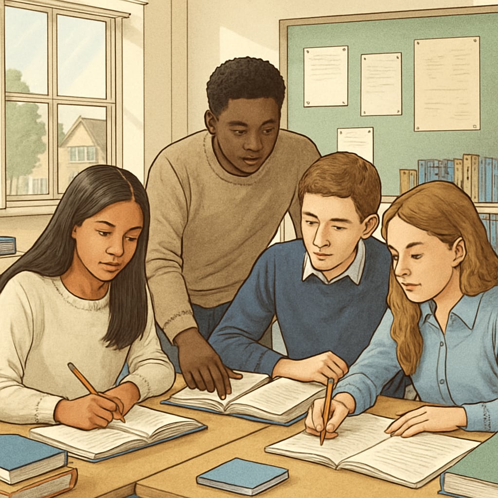 UK students working on A Level studies, demonstrating a flexible and student-centered education model.