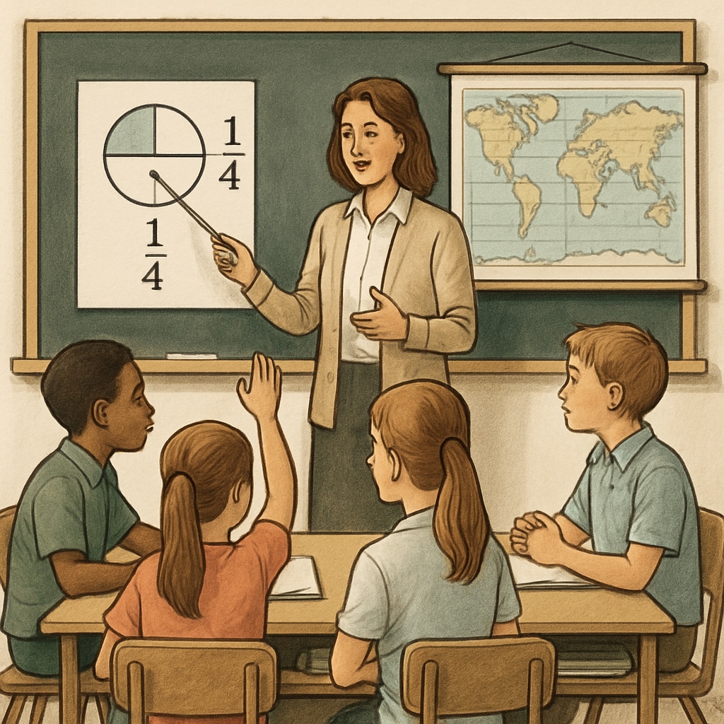 Engaged students in a classroom with a teacher providing instruction.