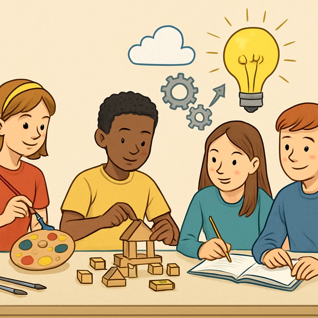 A group of students engaging in creative activities, showcasing alternative ways to measure success. Students exploring alternative career paths and personal growth beyond academic results.