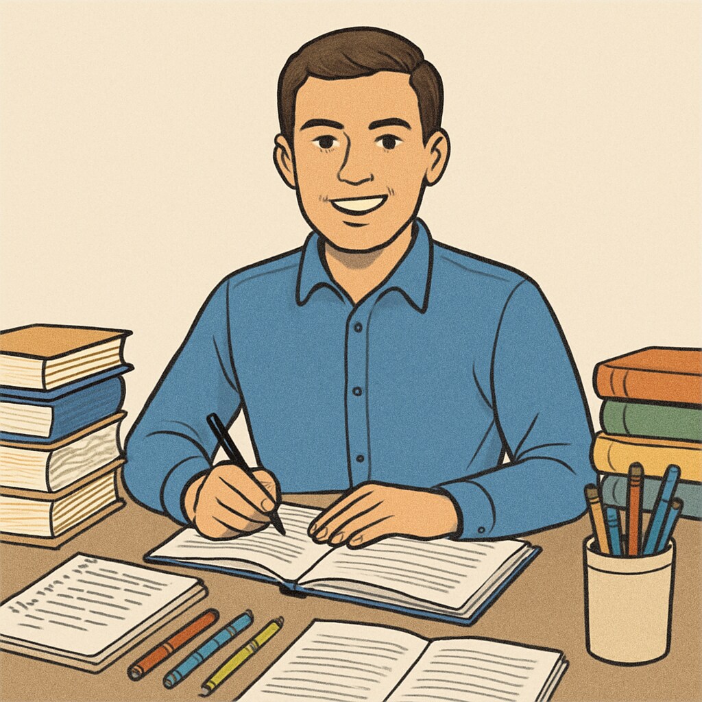 A student feeling accomplished after successfully clearing academic backlogs, smiling with books and notes. Student clearing academic backlogs, celebrating progress with study materials.