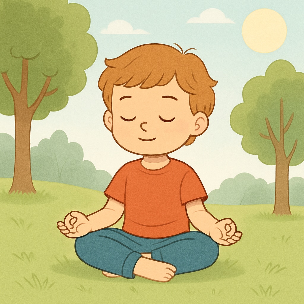 Child practicing mindfulness as part of emotional education and emotion management.