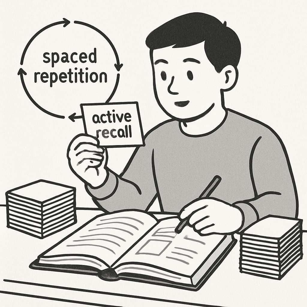 A student using spaced repetition techniques from Spaced repetition techniques for effective learning from