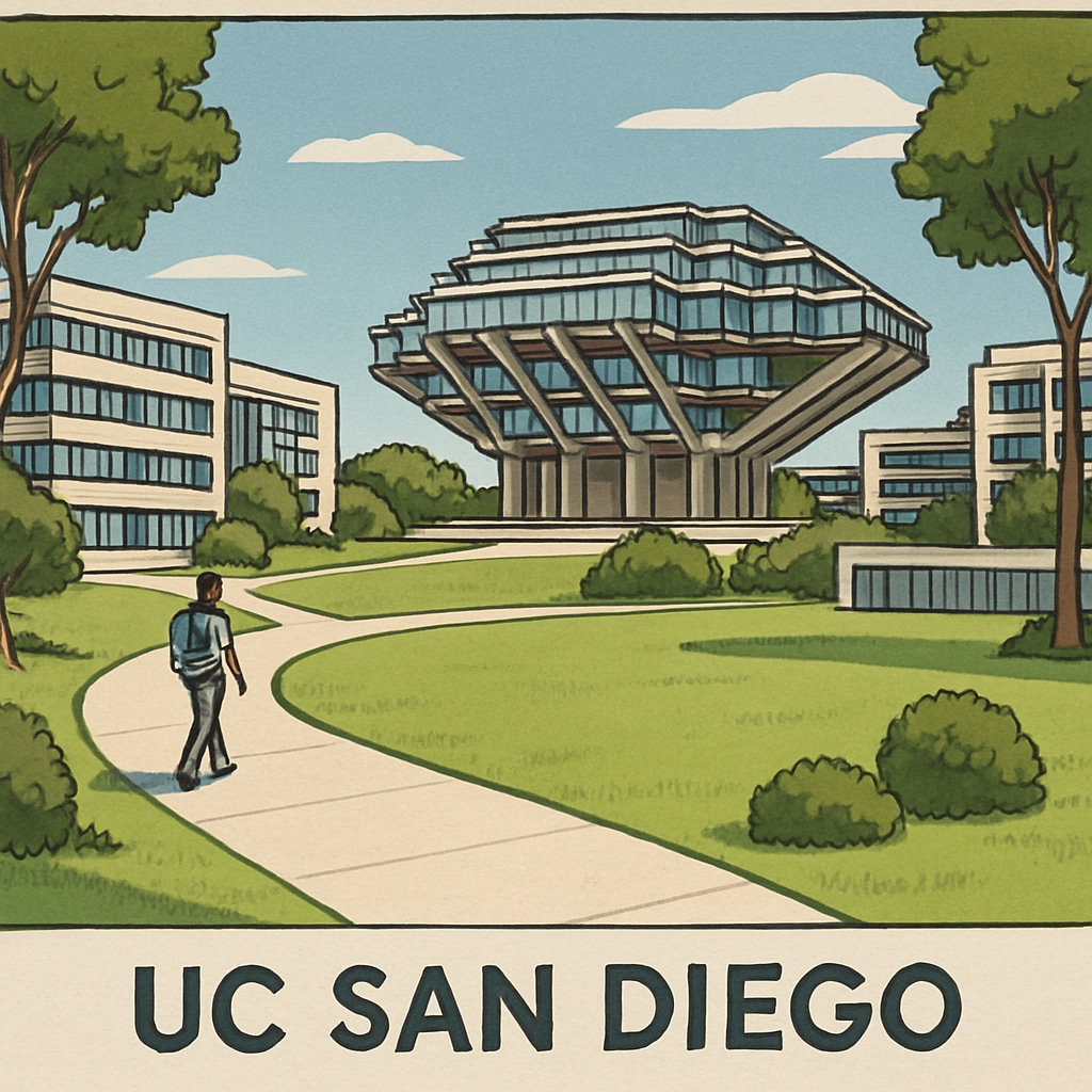 UC San Diego campus with modern architecture and green spaces, symbolizing educational growth and expansion. UC San Diego campus expansion plan showcasing modern buildings and green areas.