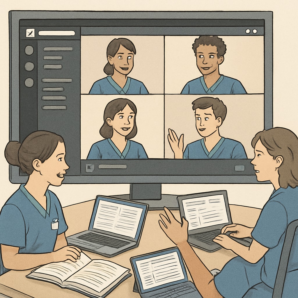 Nursing students discussing coursework in a Discord study group.