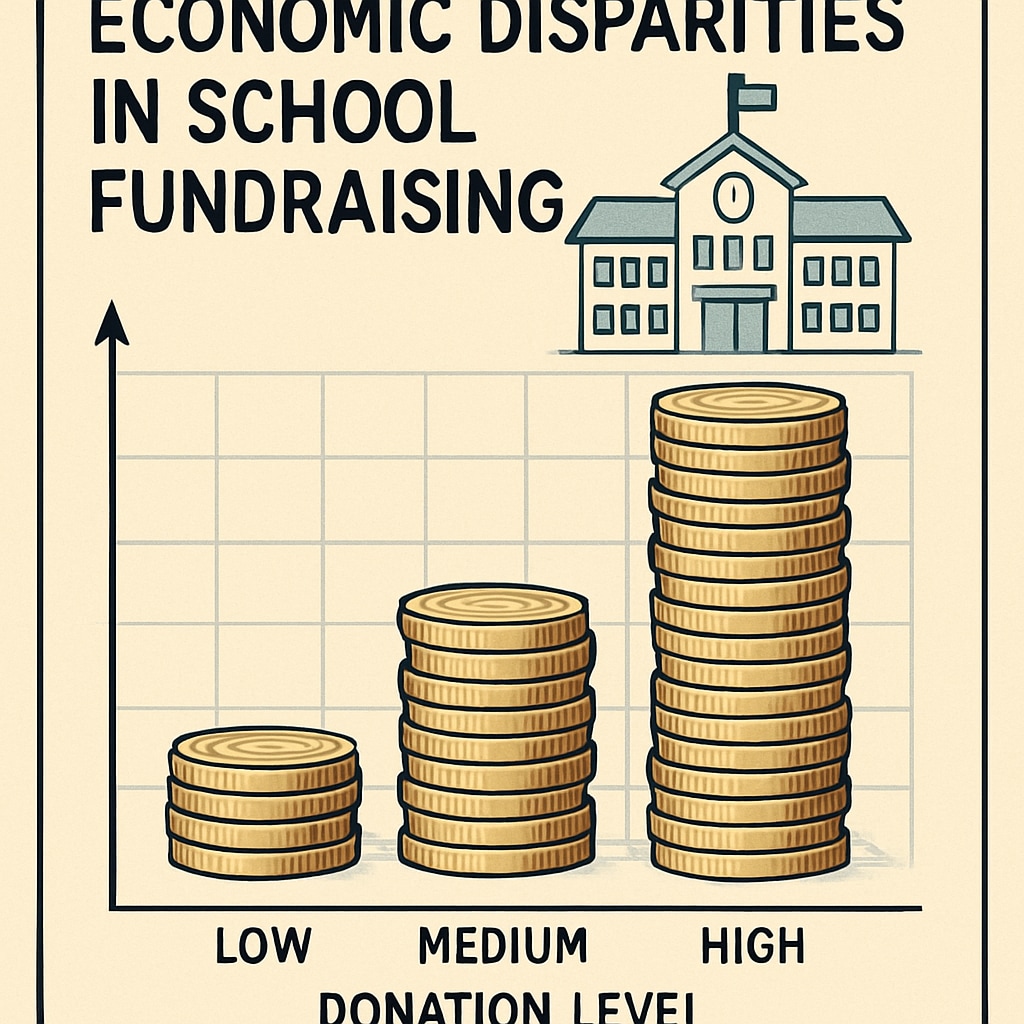 Conceptual image of coins representing economic inequalities in fundraisers.