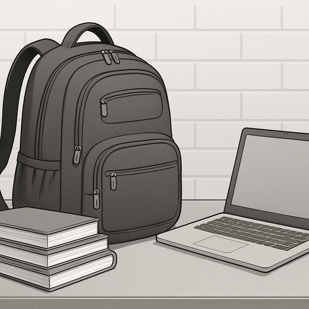 College backpack with compartments for books and laptops