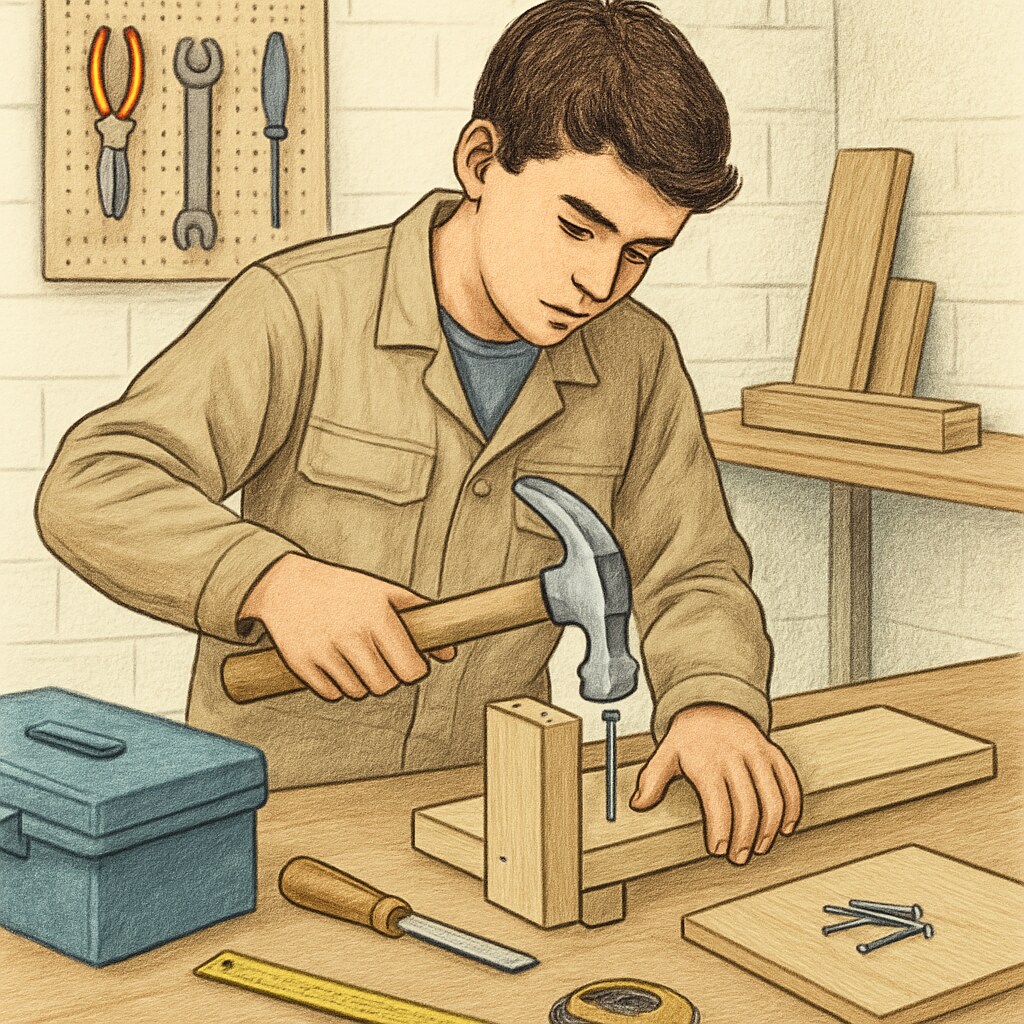 A student working on a vocational project, representing hands-on learning opportunities. Student engaged in practical vocational training after A-level exams.