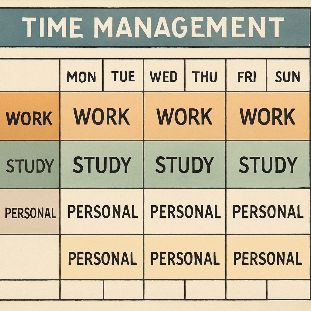 Calendar visual demonstrating time management for professionals pursuing advanced education.