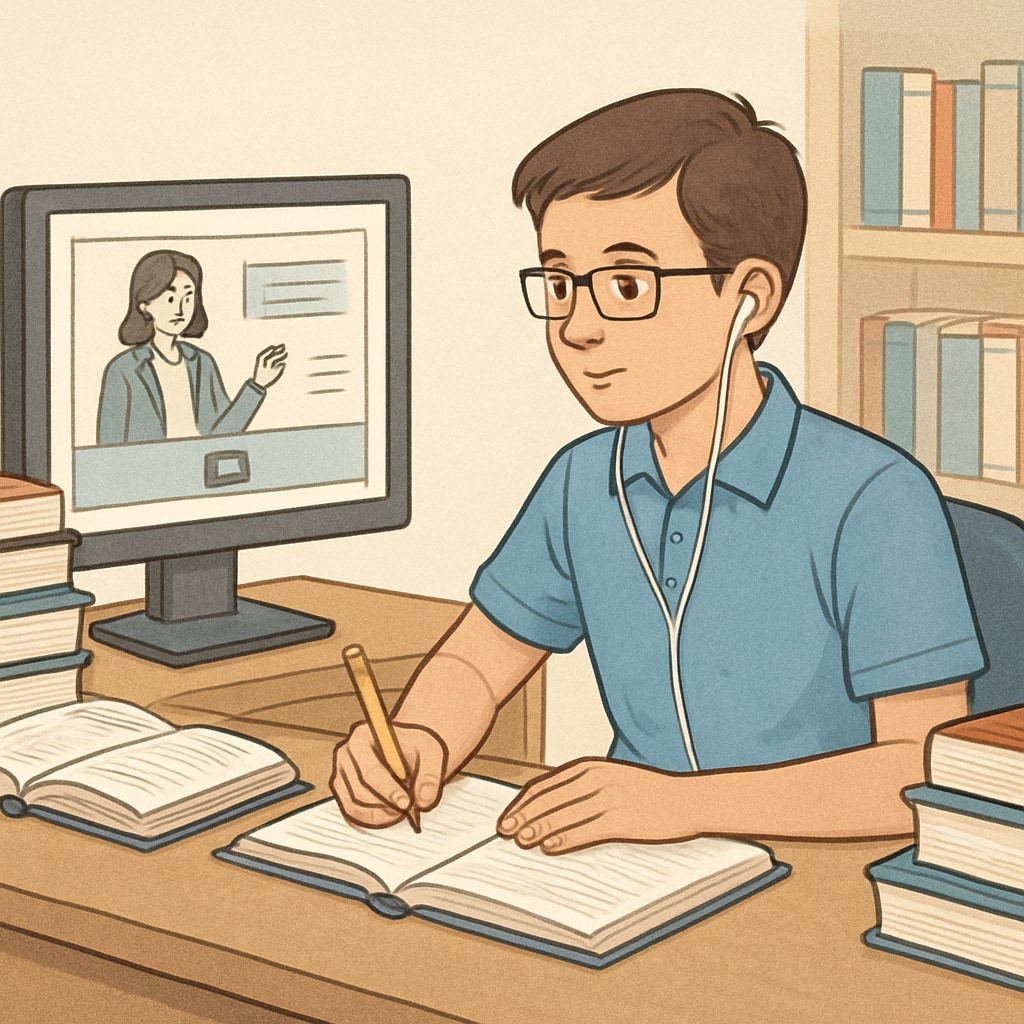 A student engaging in online learning, illustrating opportunities to overcome high school diploma regret.