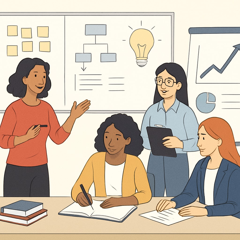 A group of female entrepreneurs engaging in a workshop inspired by Sadhguru’s teachings, showcasing collaboration and leadership development. Female entrepreneurs participating in a workshop on leadership and communication inspired by Sadhguru.