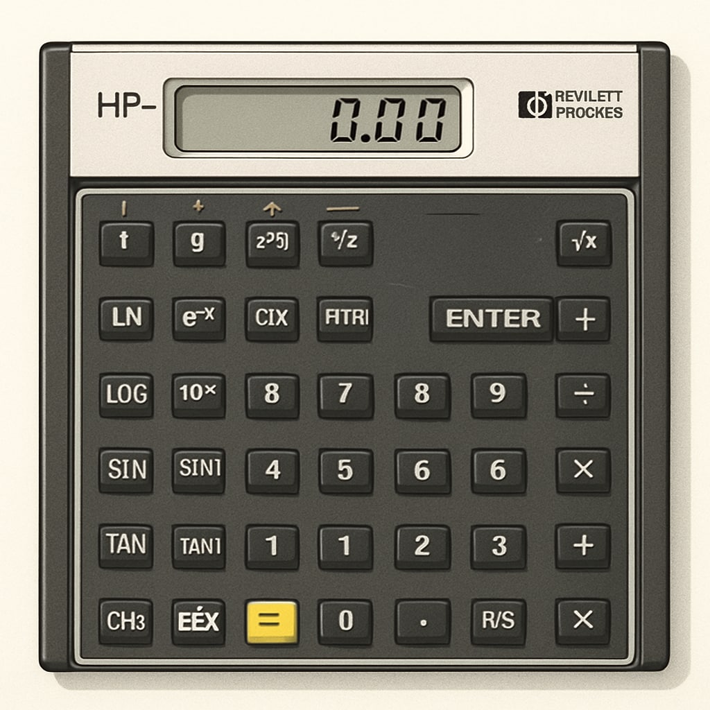 HP 11c calculator with RPN interface for logical math teaching