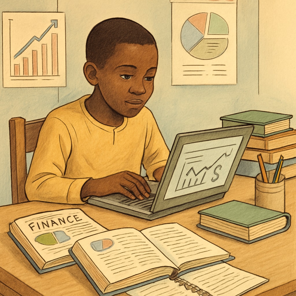A Mali finance student using online learning resources for career development.