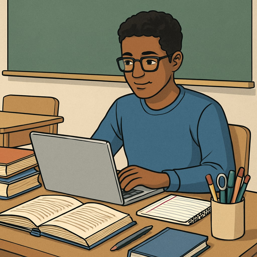 An international student studying for the SAT exam to apply for a data science program in the U.S.