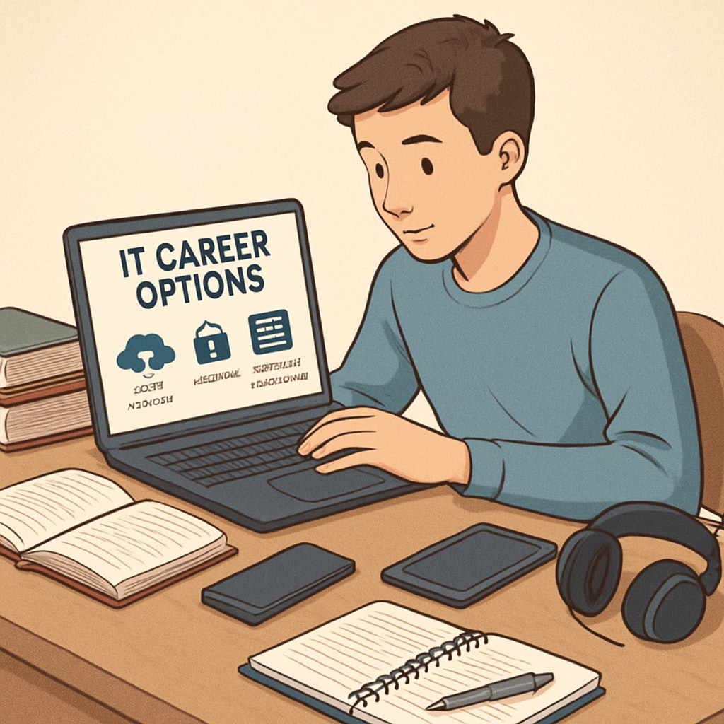 University student researching IT majors and career planning