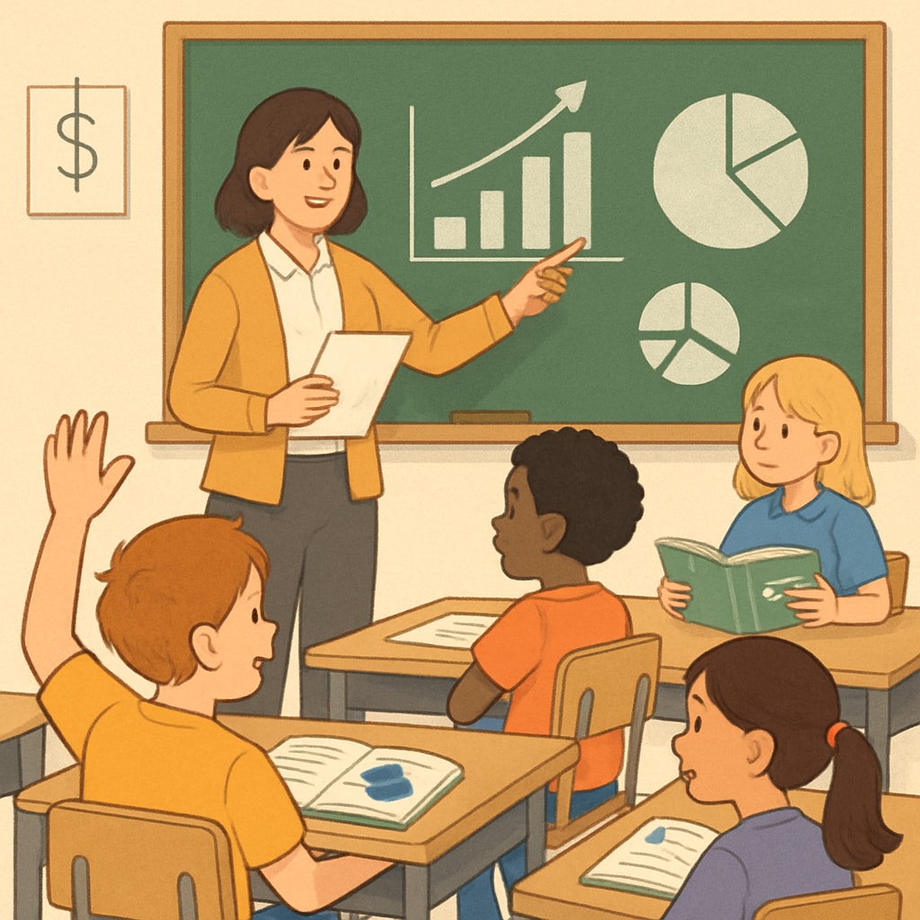 Early financial literacy education workshop in a classroom setting.