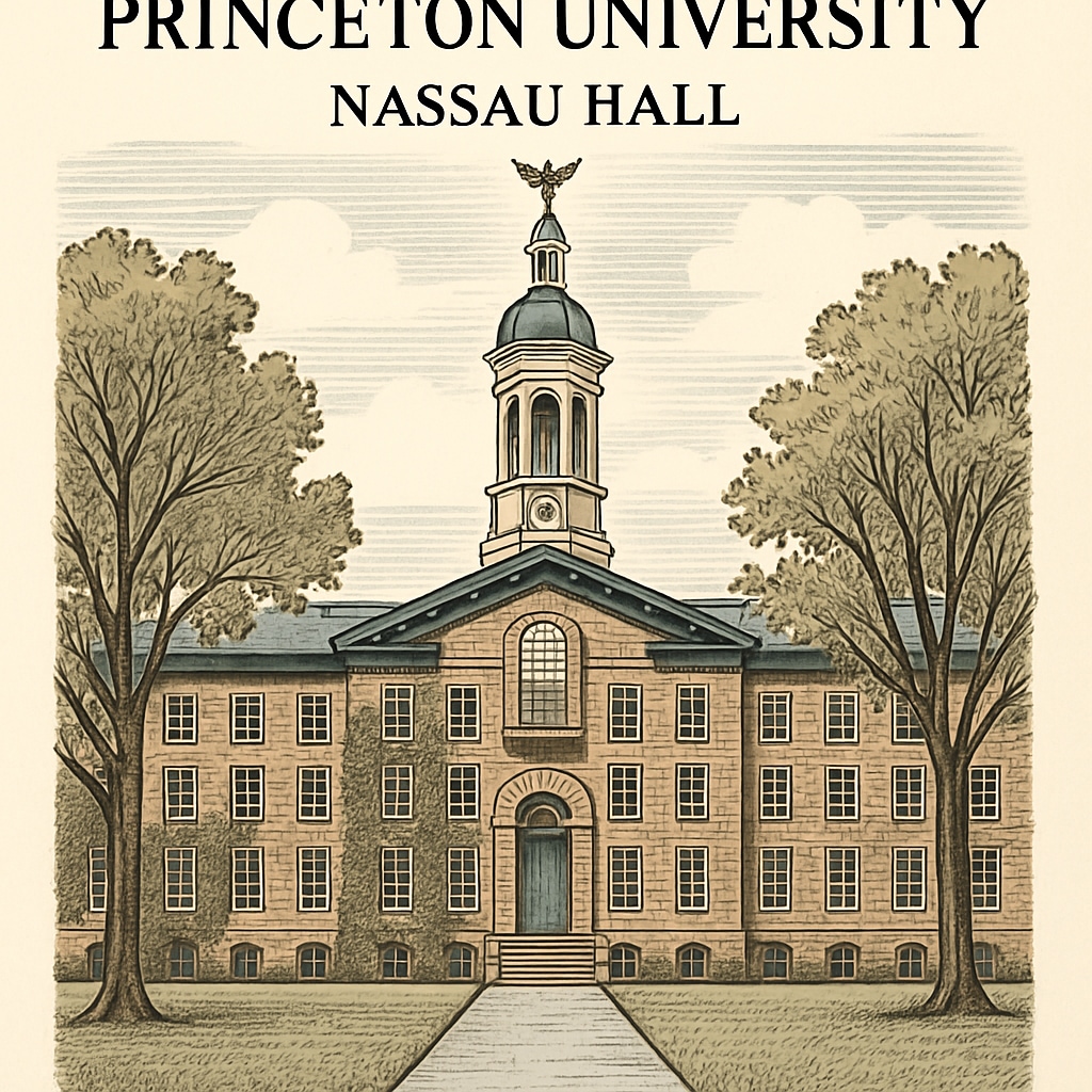 A photograph of Princeton University's iconic Nassau Hall, symbolizing the historical prestige of Ivy League institutions. Princeton University's Nassau Hall, representing Ivy League prestige.